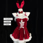 Velvet Bunny Santa Dress | Christmas Party Costume Set