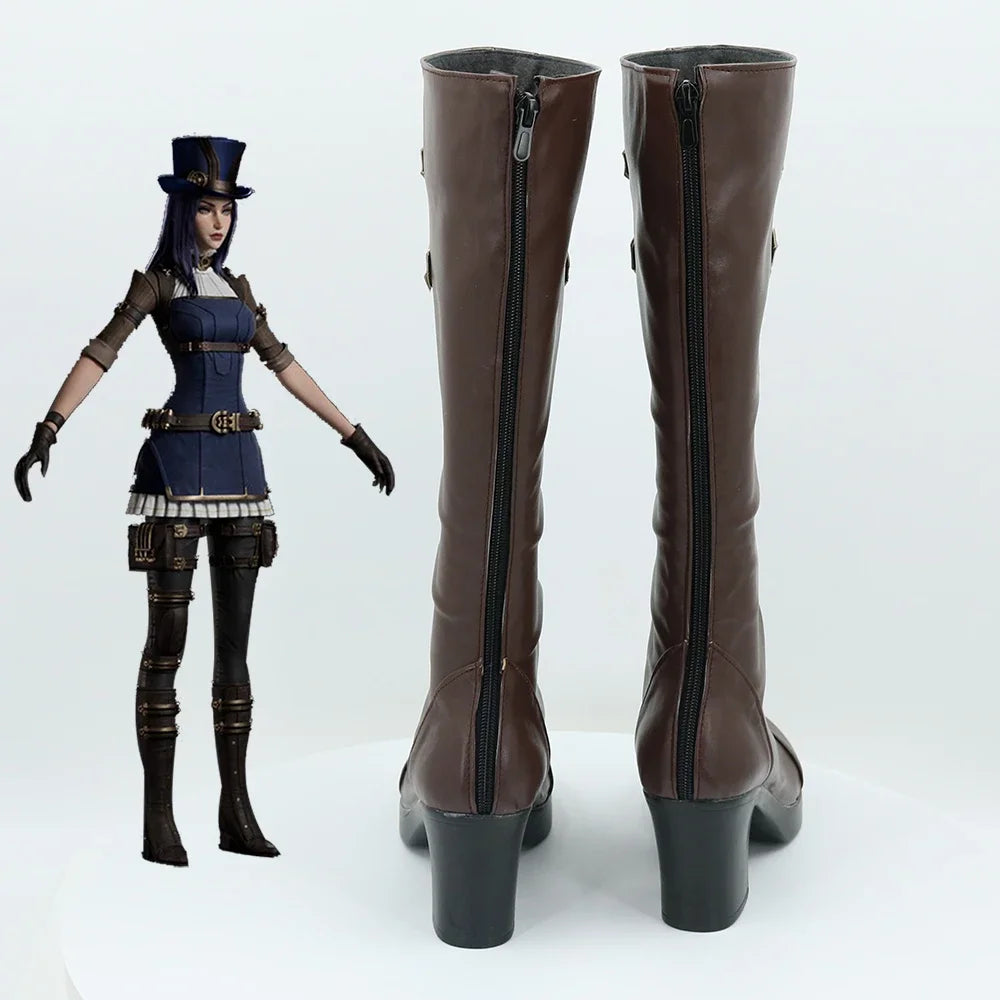 Caitlyn Arcane Cosplay Shoes | League of Legends Costume Boots