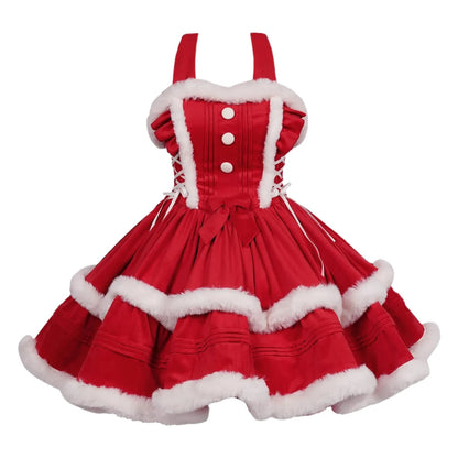 Red Riding Hood Christmas Dress Set | Woman Santa Costume